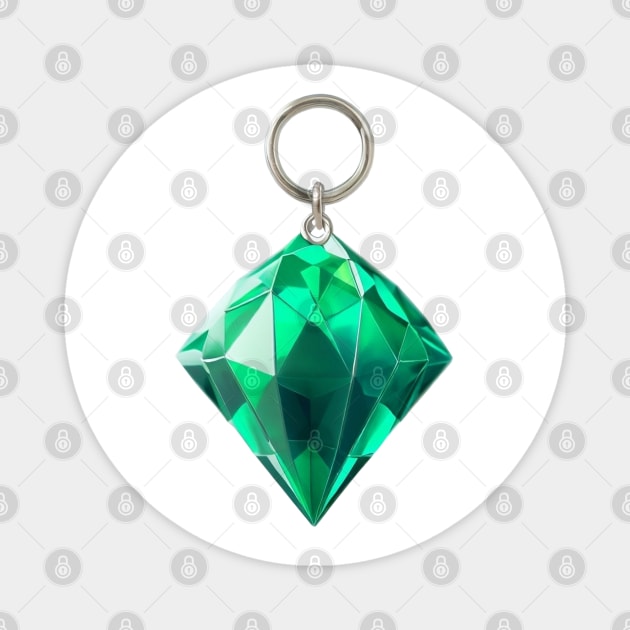 Emerald Keychain Magnet by lowpolyshirts